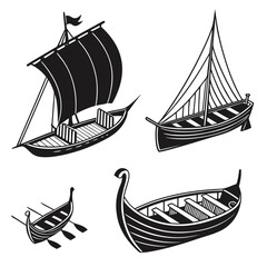 Ancient sailing ships and rowing boats ancient ships © Mithu
