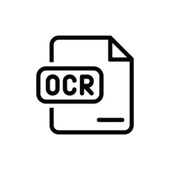 Optical character recognition icon representing document scanning and text extraction