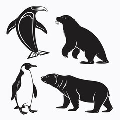 Arctic animals polar bear penguin seal arctic wildlife © Mithu