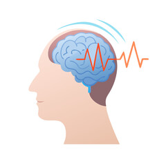 human head with brain