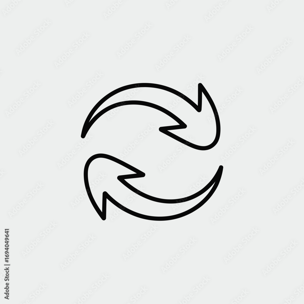 Poster circular arrows icon representing refresh or repeat