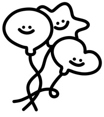 Cute Balloon Set with Faces