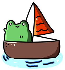 Frog on Sailboat