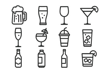 Shield line icon set, vector cartoon illustration of protective shield symbols with transparent background in a clean, minimal style, collection for security, defense, safety design elements