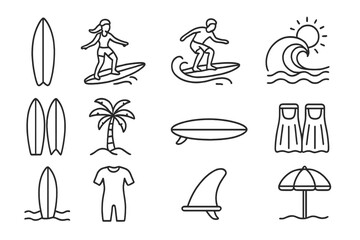 T-shirt Pack Thin Line Icons Vector Set, Editable Stroke Illustration for Websites, Books, Cards, Apps, Cartoon Style Fashion Apparel Design Elements with Transparent Background