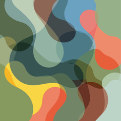 Naklejka premium Vibrant abstract art with colorful fluid shapes creates a modern, eye-catching background design element