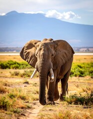Fototapeta premium Elephant in savanna (1)