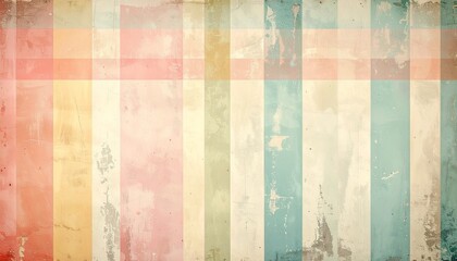 Retro striped wallpaper in old pastel tones and vintage texture