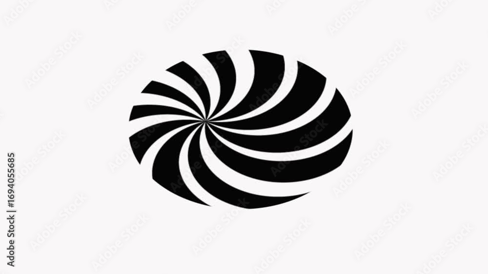 Poster rotating swirl design in black and white. abstract animation. abstract rotating black and white swir