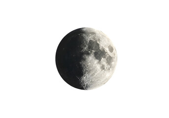 First Quarter Moon Celestial Body Lunar Phase Night Sky Photography on transparent background