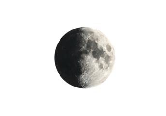 First Quarter Moon Celestial Body Lunar Phase Night Sky Photography on transparent background