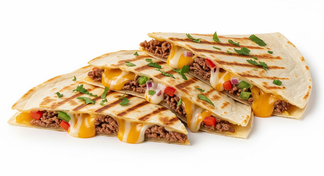 Grilled Beef Quesadilla Stack with Fresh Vegetables