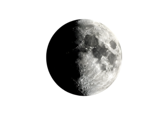 Lunar Phase Half Moon Celestial Body Night Sky Phenomenon on transparent background