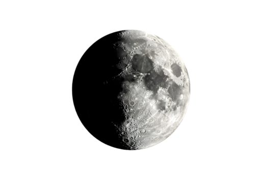 Lunar Phase Half Moon Celestial Body Night Sky Phenomenon on transparent background