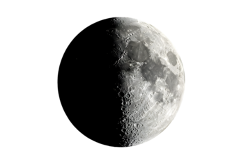 HalfMoon Celestial Body Lunar Phase Night Sky on transparent background