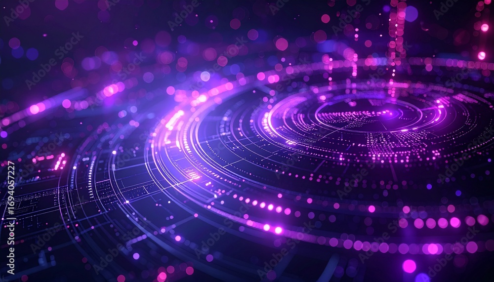 Poster futuristic digital abstract background with glowing circuits and data visualization. the image evoke