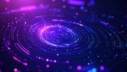 Vibrant digital data swirls in an abstract, futuristic design, showcasing a dynamic visual representation of technology and the digital world