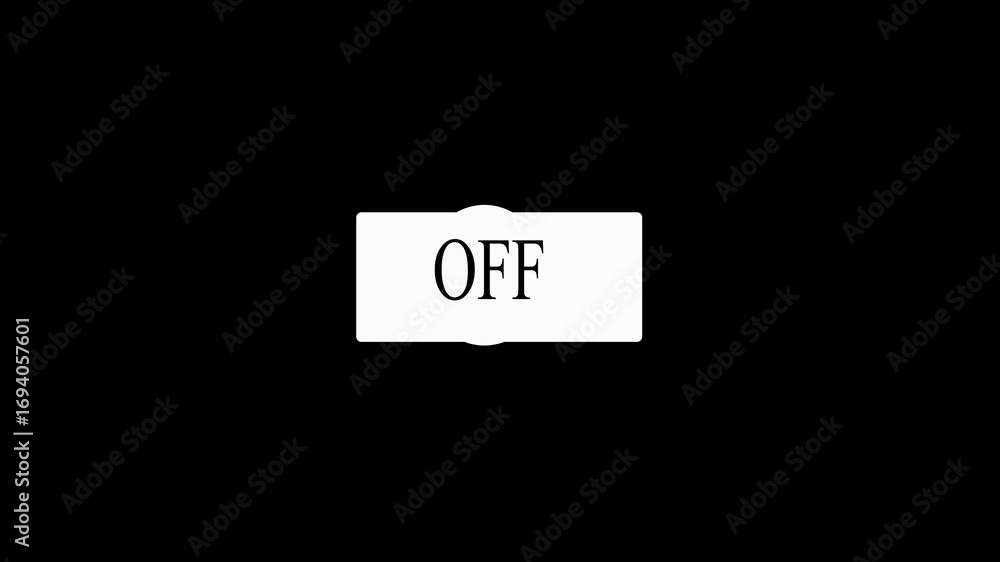 Poster contemporary on button illustration in clean visual format. minimalistic design of an on button illu