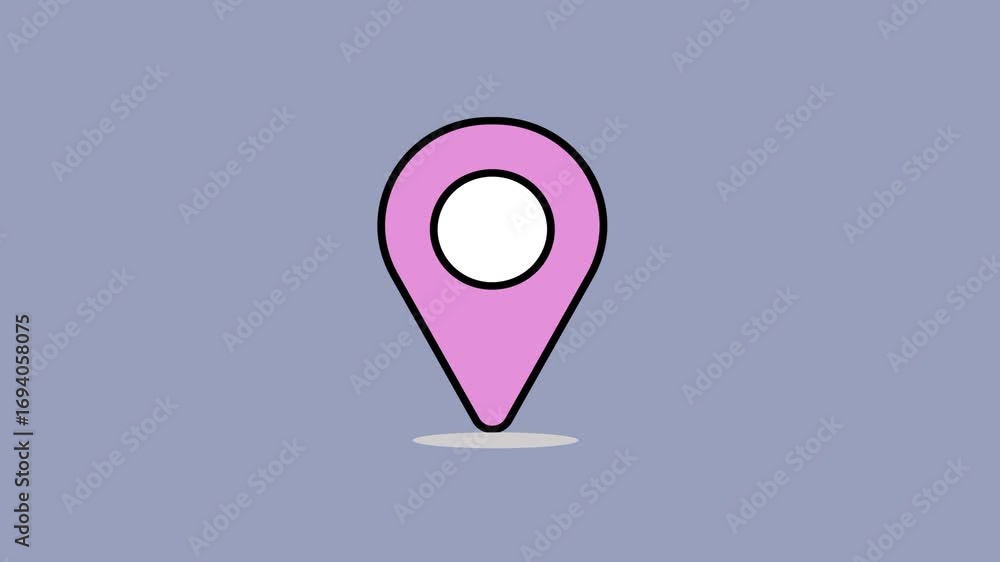 Aufkleber minimalist pink gps pin marker for user interface design. simple clean pink location pin animation f