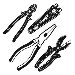 Pliers and wire cutters collection electrical tools