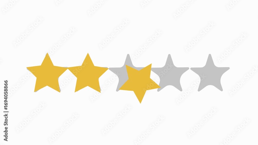 Aufkleber simple animated four-star review graphic for ui elements and presentations. motion graphic of four g
