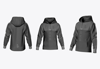 Hoodie Half-Zip Mockup
