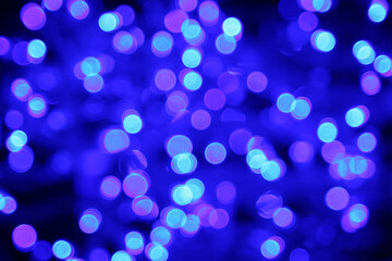 blue neon lights creating an atmosphere of coziness and approaching holiday