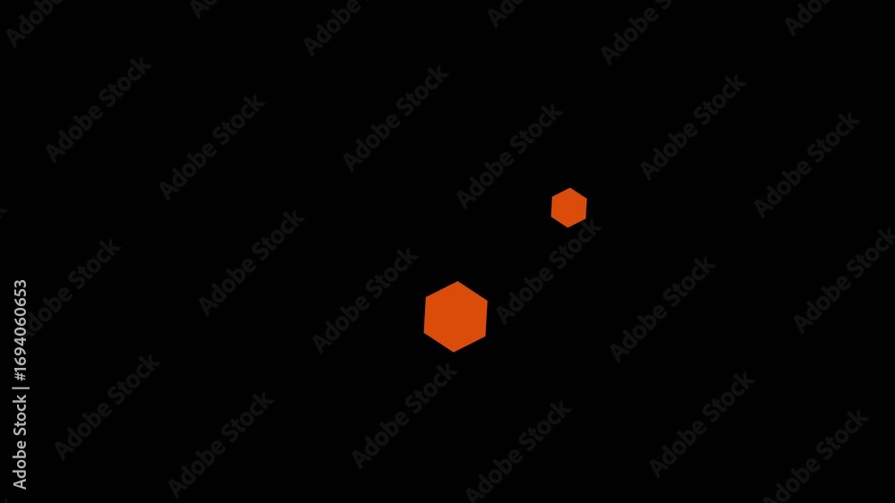 Aufkleber abstract hexagon animation loop ideal for presentations, media projects, and background design. dark