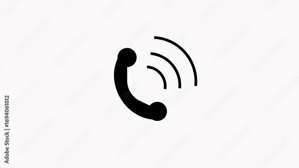 Fototapete Modern minimalist phone call signal animation perfect for mobile apps and ui ux presentations. Animated phone icon incoming call signal wireless communication minimalist ui ux design.