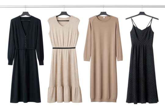 Elegant Women's Maxi Dress Collection in Black and Beige - Powered by Adobe