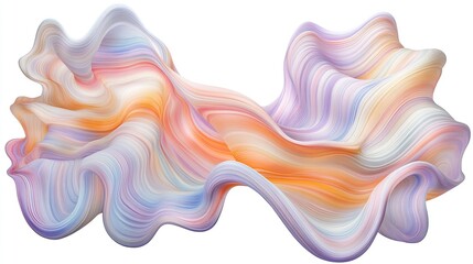 Obraz premium Abstract pastel swirl flowing, digital design, white background, website banner