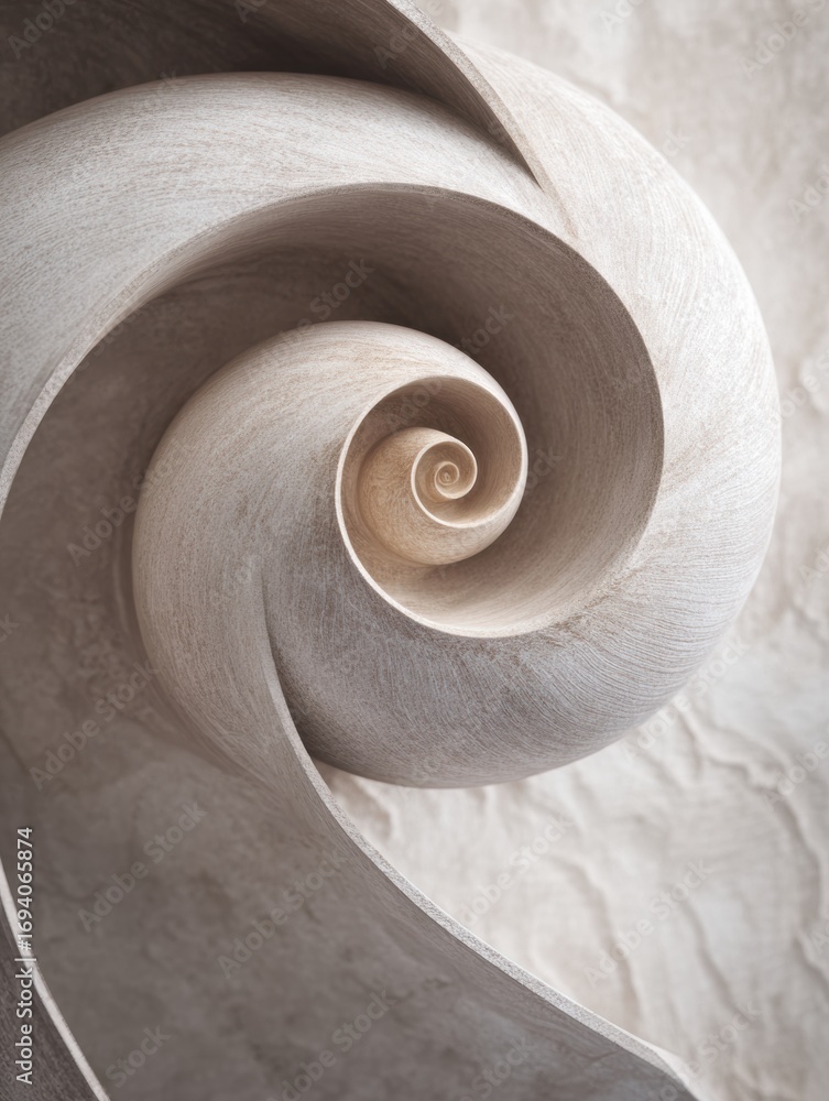 Aufkleber exploring the intricate design of a spiral staircase in a modern building featuring sleek lines and 