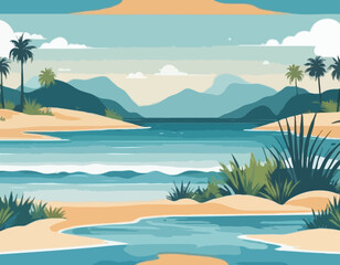 Seamless landscape with sea shore