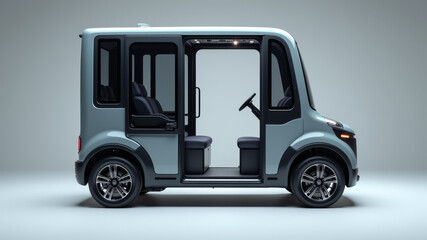 Minimalistic concept design of futuristic small electric bus