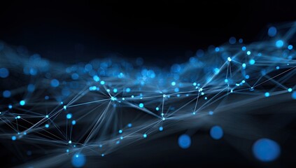 Abstract network of glowing points and lines (1)