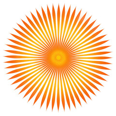 Obraz premium Bright Orange Sunburst Vector Design Element Cut Out [Transparent Background PNG]
