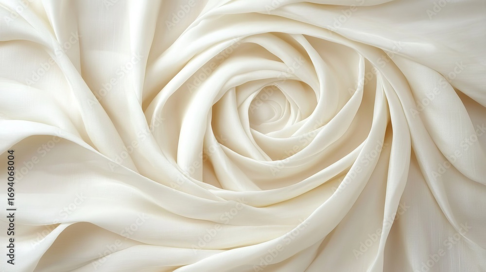 Aufkleber elegant and soft cream colored fabric swirls creating an abstract minimalist background for design