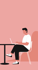 Focused person working on a laptop at a table, depicting remote work, online learning, or digital productivity. Ideal for business, technology, and lifestyle themes.