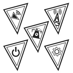 Abstract triangular technology symbols triangle communication