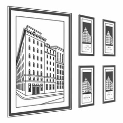 Architectural building art display frames