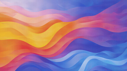 Fototapeta premium Vibrant abstract waves shades of pink, orange, and blue create mesmerizing visual experience. flowing patterns evoke sense