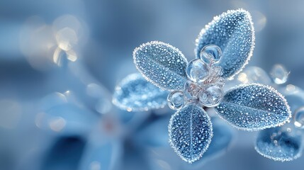 Obraz premium Frosted leaves closeup