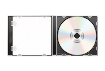 Silver CD Disc with Rainbow Reflection, Transparent Cutout, Glossy Design Element