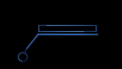 Blue Callout Box with Circle Pointer on Black Background text box speech bubble