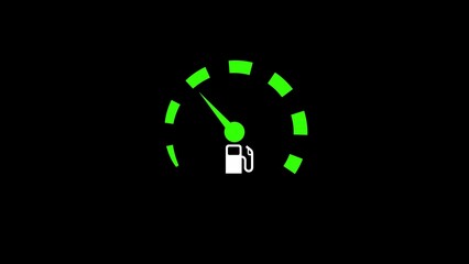 Car Fuel Gauge Showing Full with Green Fuel Icon on Black Background 000001234 photo