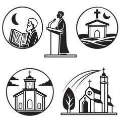 Religious icons sermon gathering church tree temple