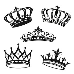 Royal crowns and tiaras silhouette collection regal © Md Kazi Rahman