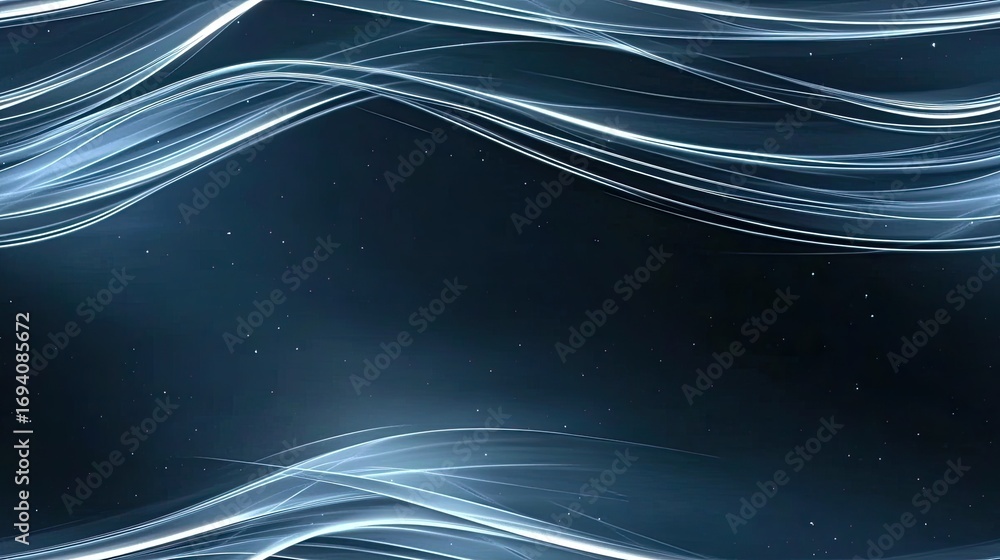 Aufkleber a dynamic wave pattern showcases white glowing lines against a light blue gradient background, creat