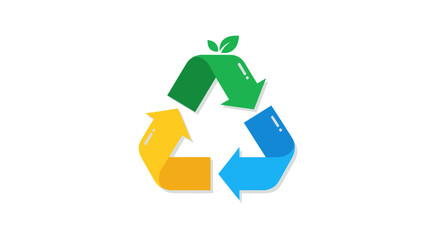 Vibrant Eco-Friendly Recycling Symbol with Green Leaves.