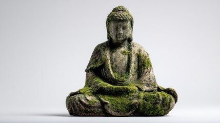 Obraz premium Mossy Buddha Statue Meditation Serenity Peace